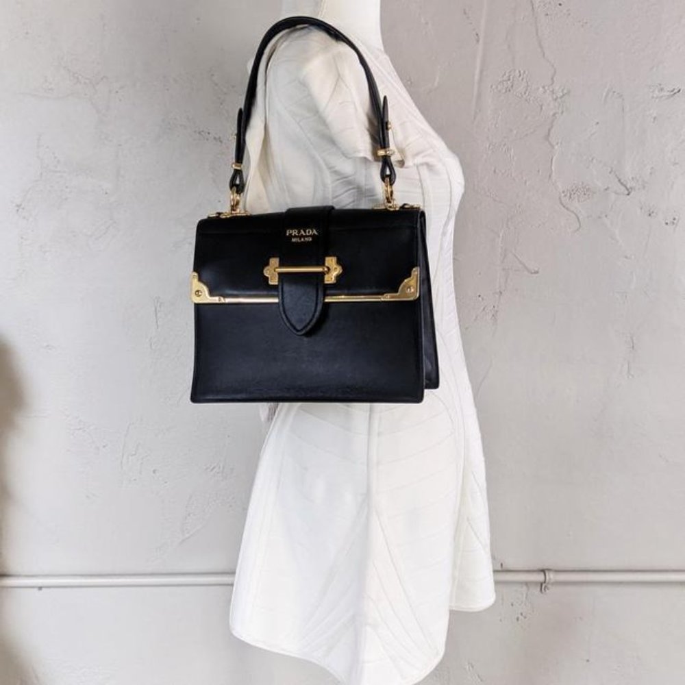 SOLD Prada Cahier Black Leather Shoulder Bag - Picture 8 of 8